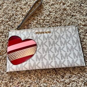 Michael Kors Heart Wristlet Clutch
